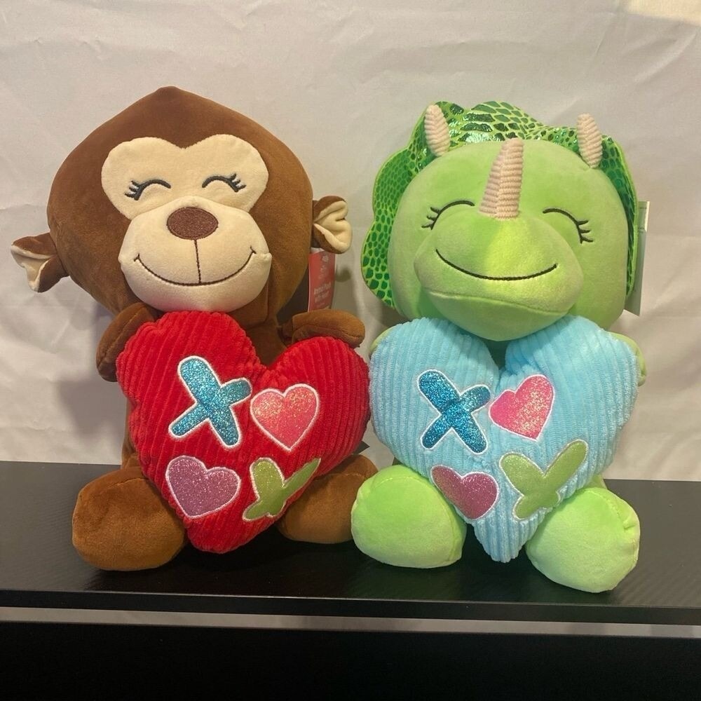 Bundle of 2 LOVE Plush -‎ Monkey & Dinosaur